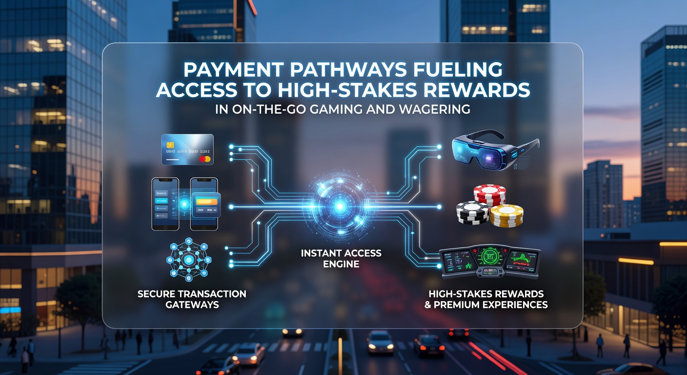 Weergave van een smartphone met actieve betalingstransactie naar een high-stakes gaming interface