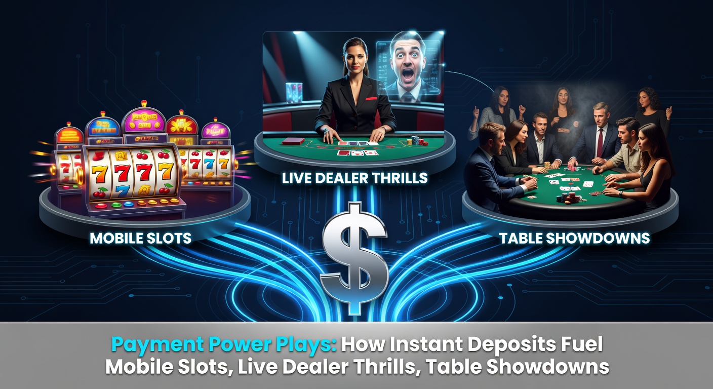 Dynamische scène van een live dealer blackjack tafel op mobiel, met geldtransacties die als bliksemschichten binnenstromen en fiches stapelen