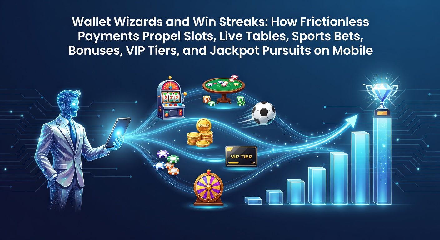 Mobiele wallet op smartphone met slots en jackpot-symbolen die draaien tijdens een snelle transactie